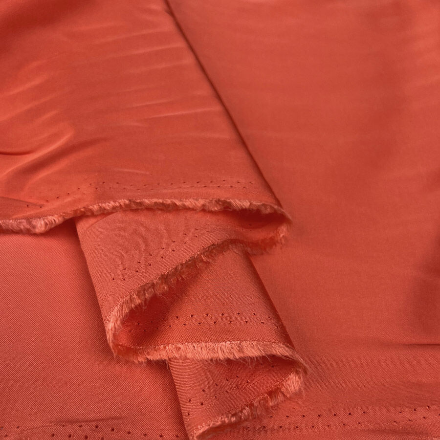 Plain Viscose Satin Coral Pink Rayon Woven Dress Fabric Fold