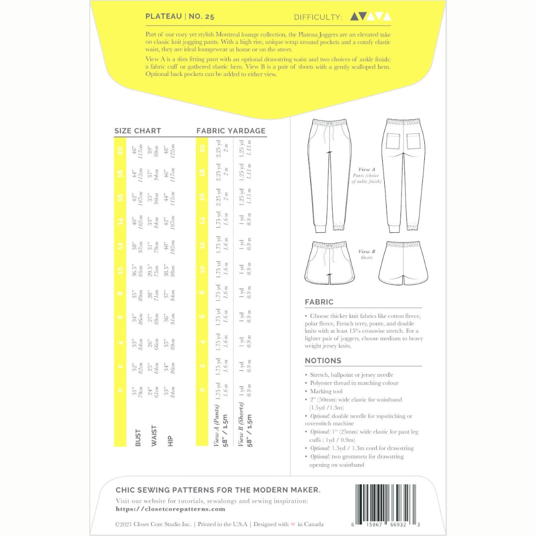 Plateau Joggers By Closet Core Patterns 8
