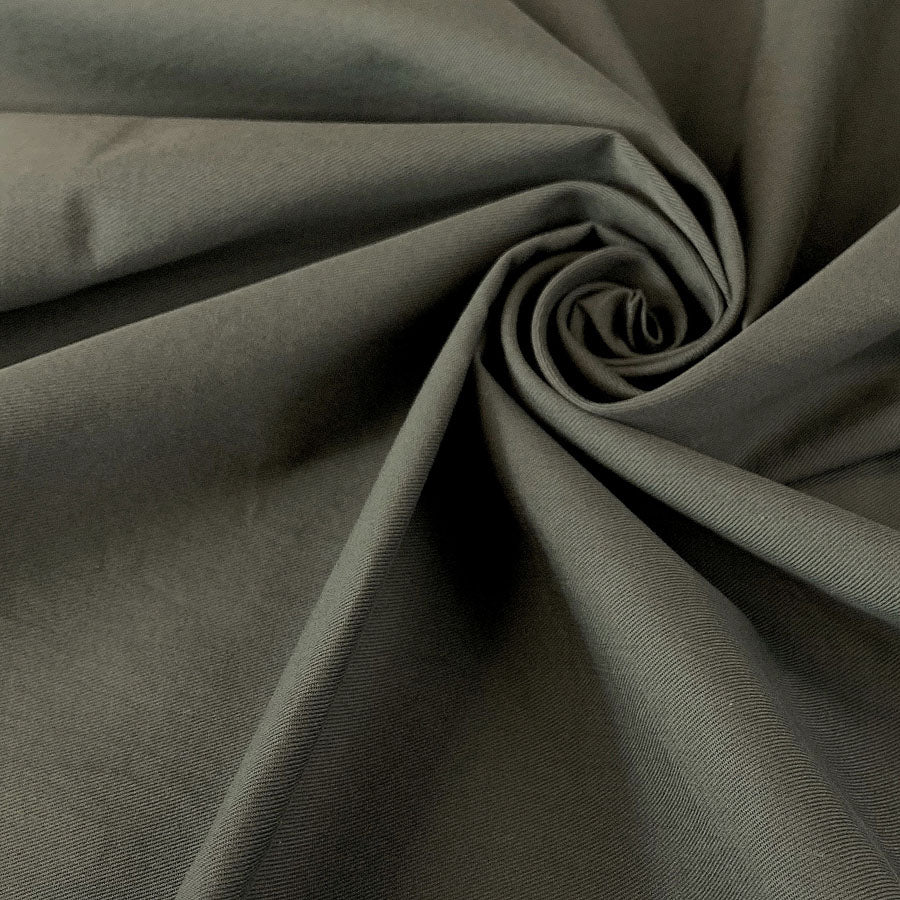 Platoon Khaki Fine Gabardine Twill Shirting Dress Fabric Close Up Drape Fabric Photo 2