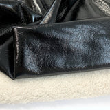 Pleather Teddy Fur Lined Faux Leather Fabric Close Up Fabric Photo