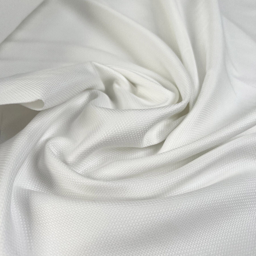 Polo Perhaps Cotton Pique White Woven Shirting Fabric