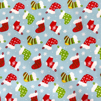 Christmas Poly/Cotton - Stocking - Pale Blue