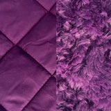 Polyester 2oz Waddded Diamon Quilting Fur Lined Double Dabble Damson