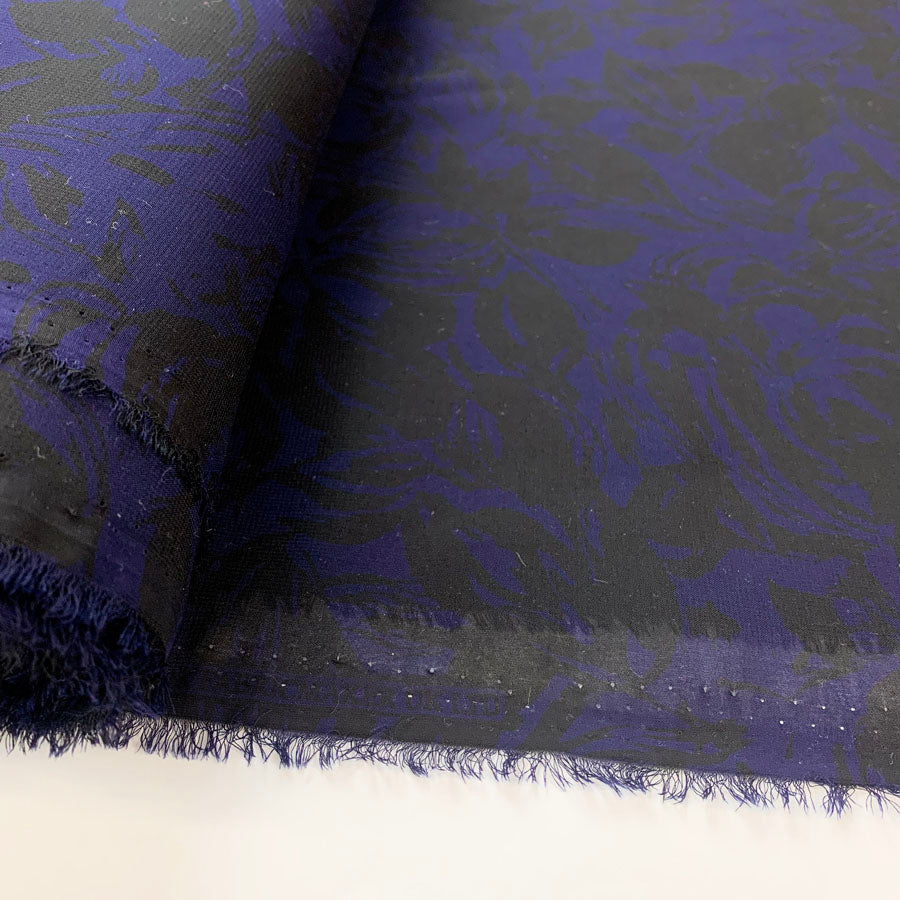 Polyester Chiffon Dress Fabric Indogo Black Midnight Chance Bolt