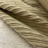 Polyester Corduroy Fleece Fabric Fur Lined Cord Beige Cu2