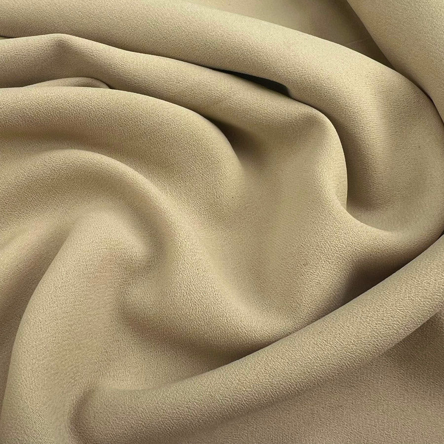 Polyester Double Crepe Dress Fabric  Candy Crepe Beige