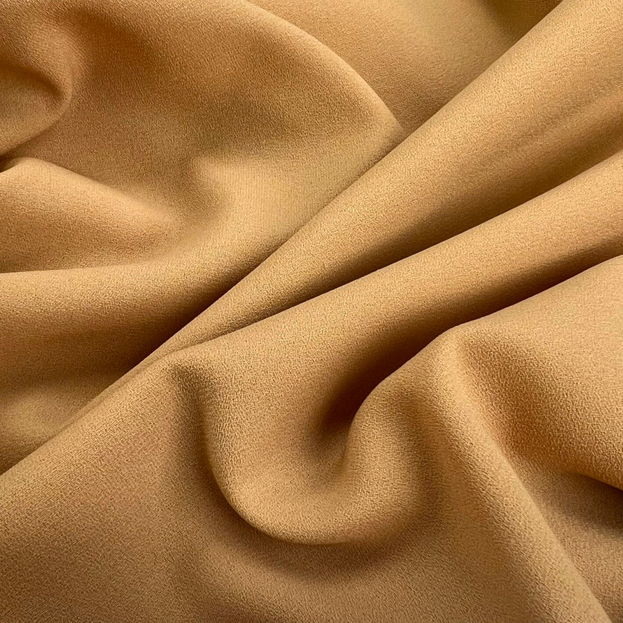 Polyester Double Crepe Dress Fabric  Candy Crepe Tan