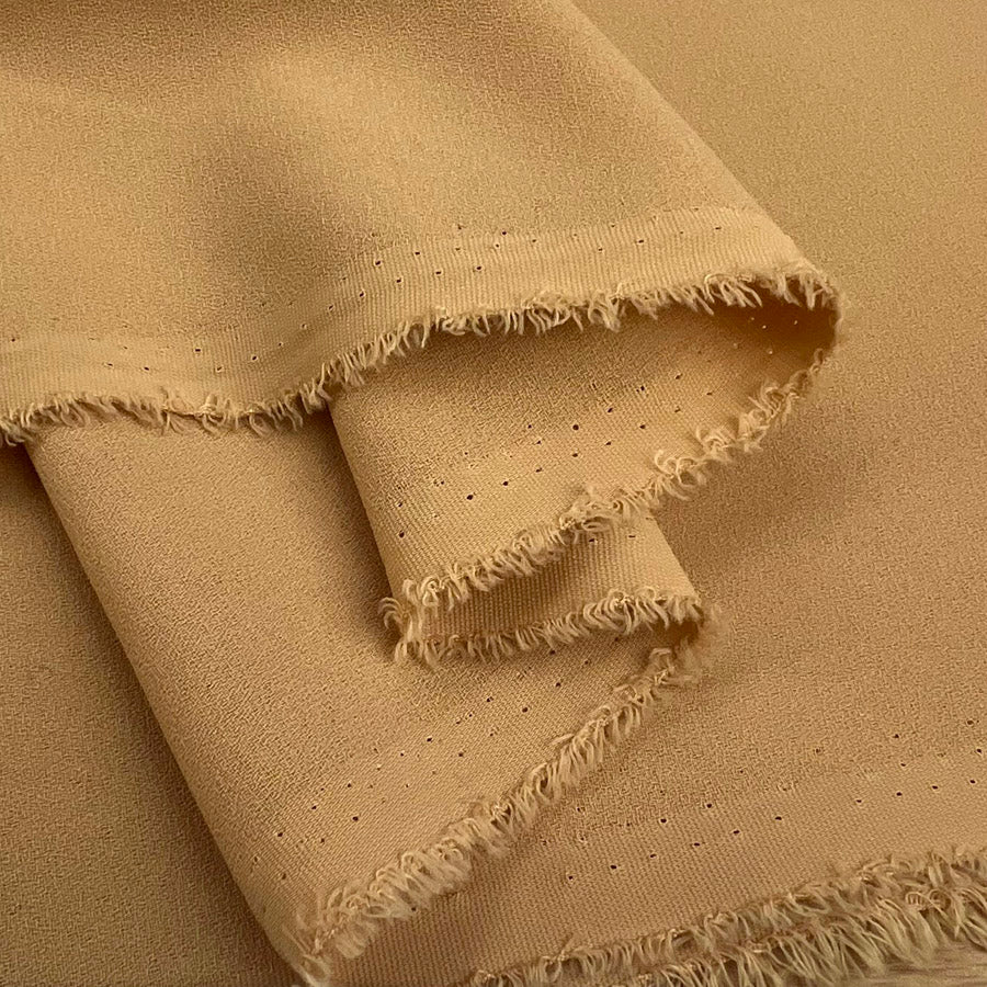 Polyester Double Crepe Dress Fabric  Candy Crepe Tan Fold