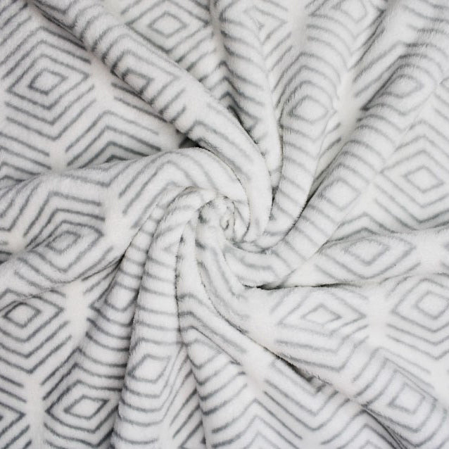 Polyester Double Sided Cuddles Fleece Fabric Diamond Twist