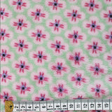 Polyester Double Sided Cuddles Fleece Fabric Pistachio Flowers Ruler