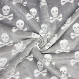 Polyester Double Sided Cuddles Fleece Skull And Crossbones Twist