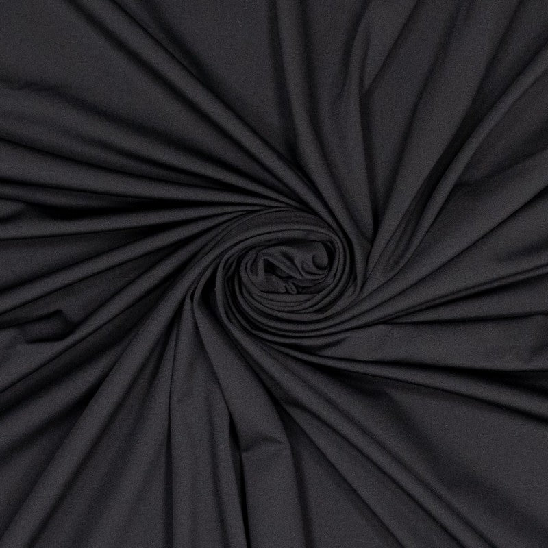 Polyester Elastane Athleisure Wear Fabric Flex Fit Knit Black Twist