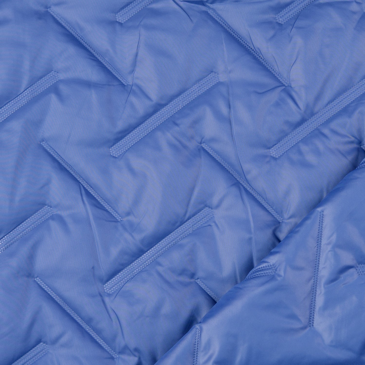 Polyester Embossed Quilted Coating Fabric Grate Quilt Blue Fold