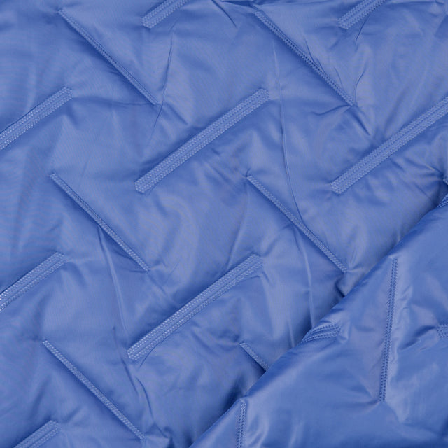 Polyester Embossed Quilted Coating Fabric Grate Quilt Blue Fold
