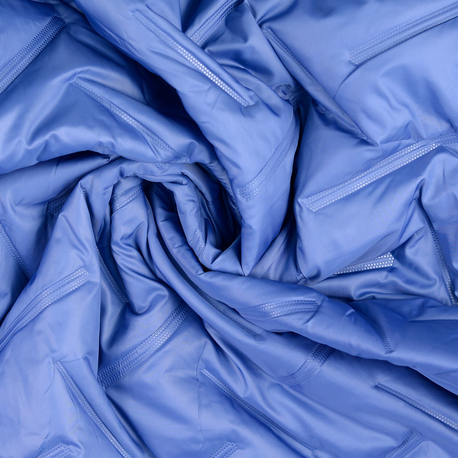 Polyester Embossed Quilted Coating Fabric Grate Quilt Blue Twist