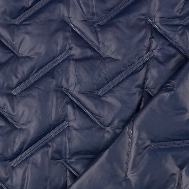 Polyester Embossed Quilted Coating Fabric Grate Quilt Navy Fold