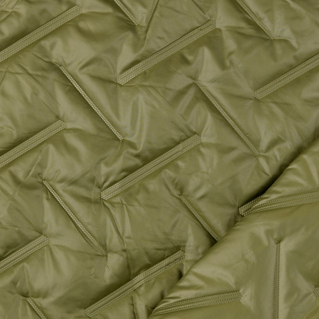 Polyester Embossed Quilted Coating Fabric Grate Quilt Olive Fold