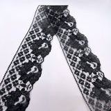 Polyester Flat Lace Trim Claire Black Fold