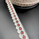 Polyester Flat Lace Trim Ella Red Roll