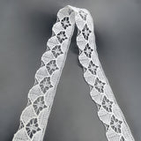 Polyester Flat Lace Trim Sophie Soft White Fold