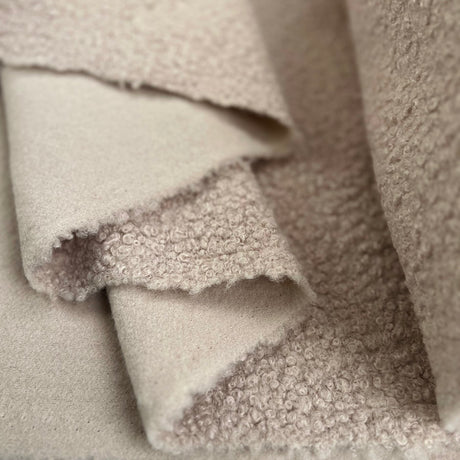 Polyester knitted coating fabric luxury heavy boucle stone fold
