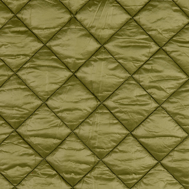 Polyester plain diamond quilted fabric crystal green