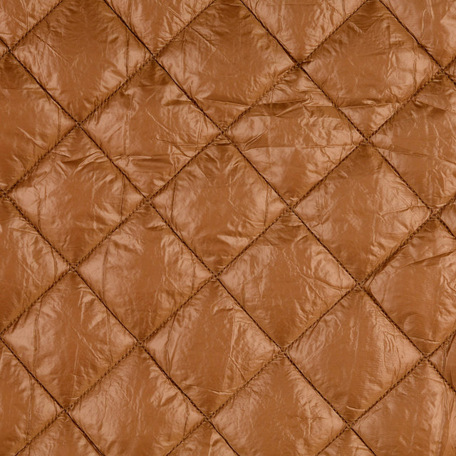 Polyester plain diamond quilted fabric crystal tan