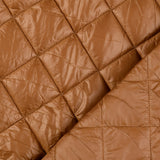 Polyester plain diamond quilted fabric crystal tan fold