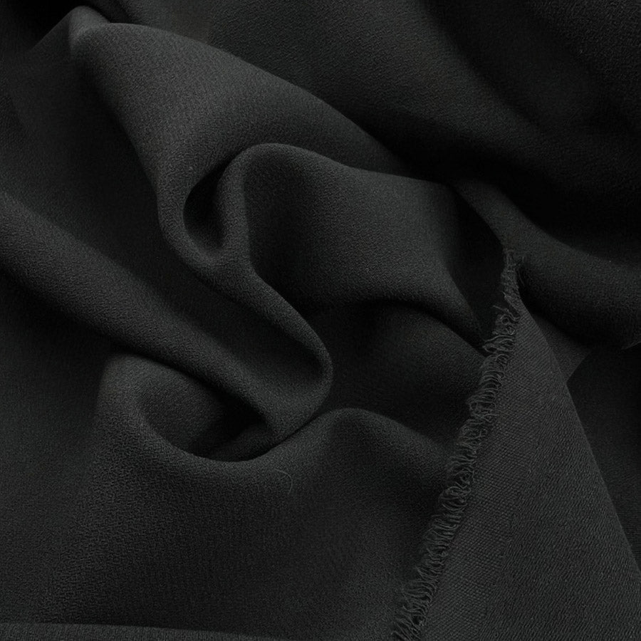 Polyester Plain Woven Dress Fabric Monaco Crepe Black