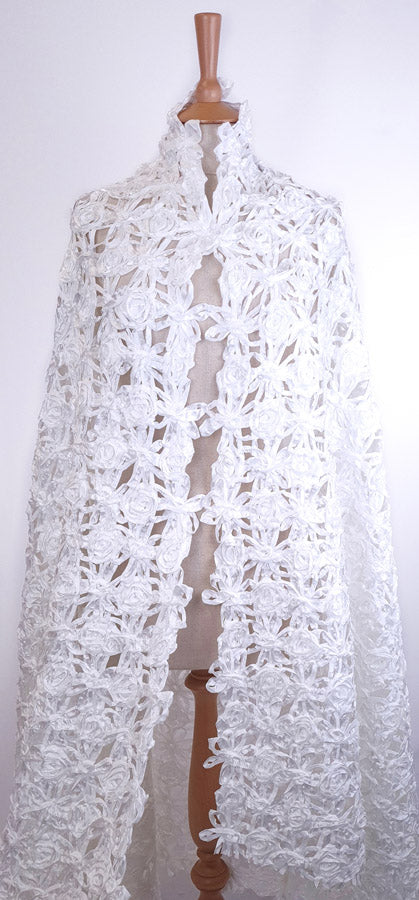 Polyester Ribboned Lattice Fabric Ivory Something New Gown