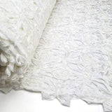 Polyester Ribboned Lattice Fabric Ivory Something New Roll