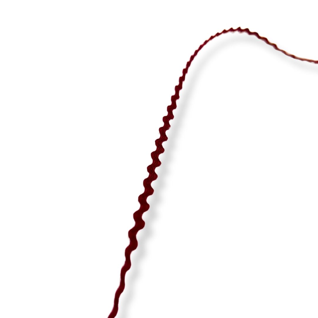 Polyester Ric Rac Trim Edging Wine Red 3mm Wide