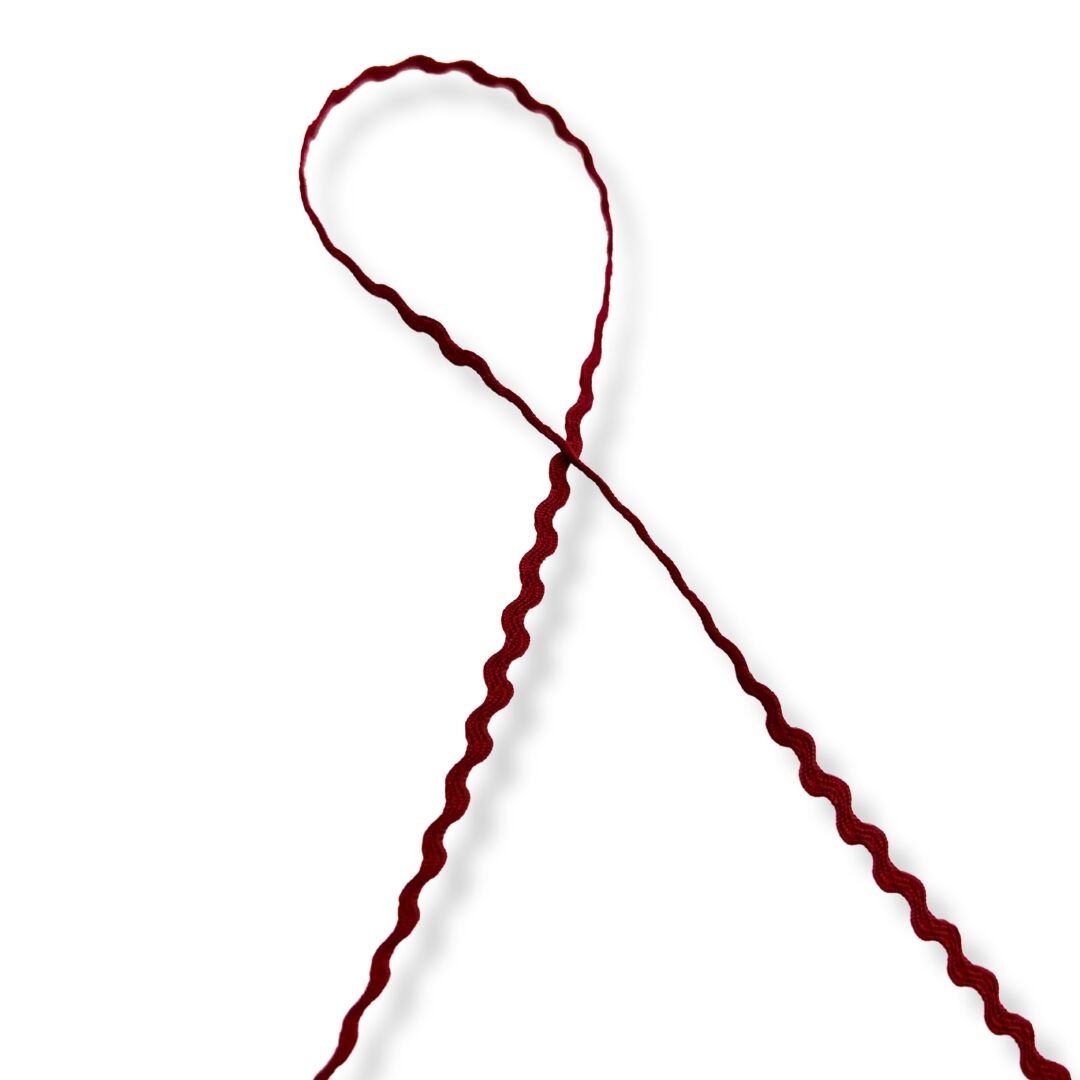 Polyester Ric Rac Trim Edging Wine Red 3mm Wide Twist