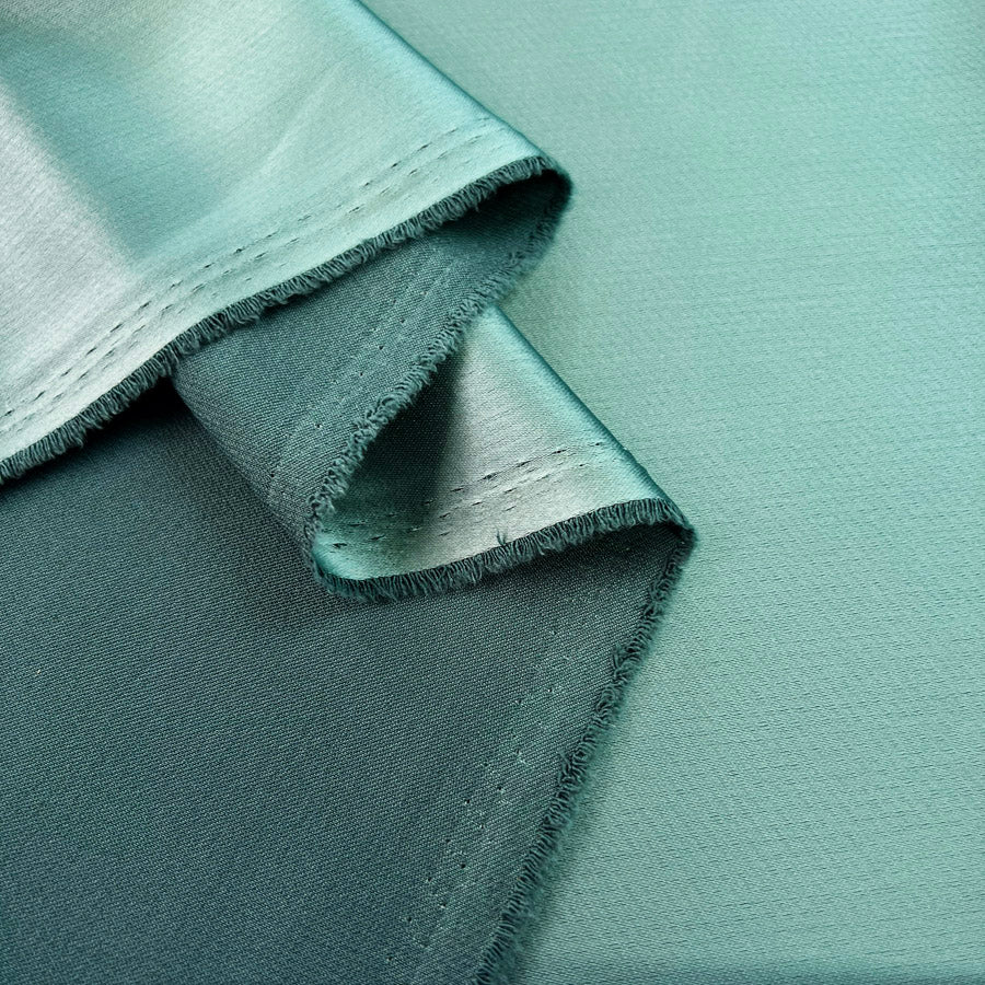 Polyester Satin Back Crepe Dress Fabric Liquid Patina Green Fold