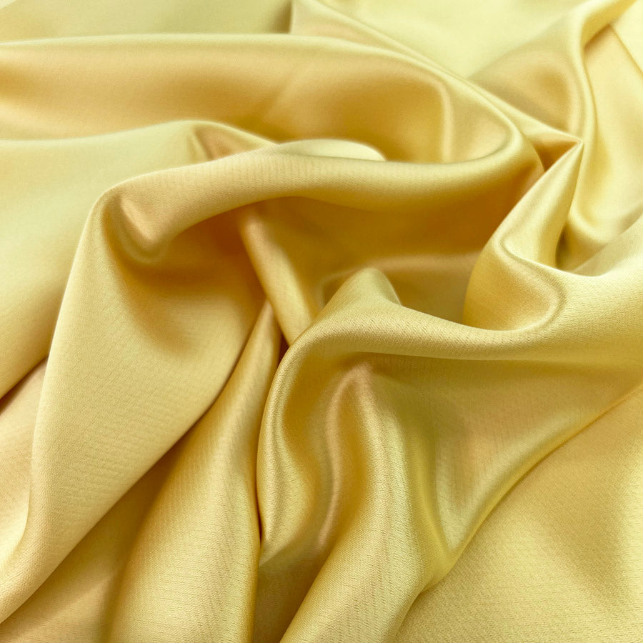 Polyester Satin Back Crepe Dress Fabric Liquid Sunshine