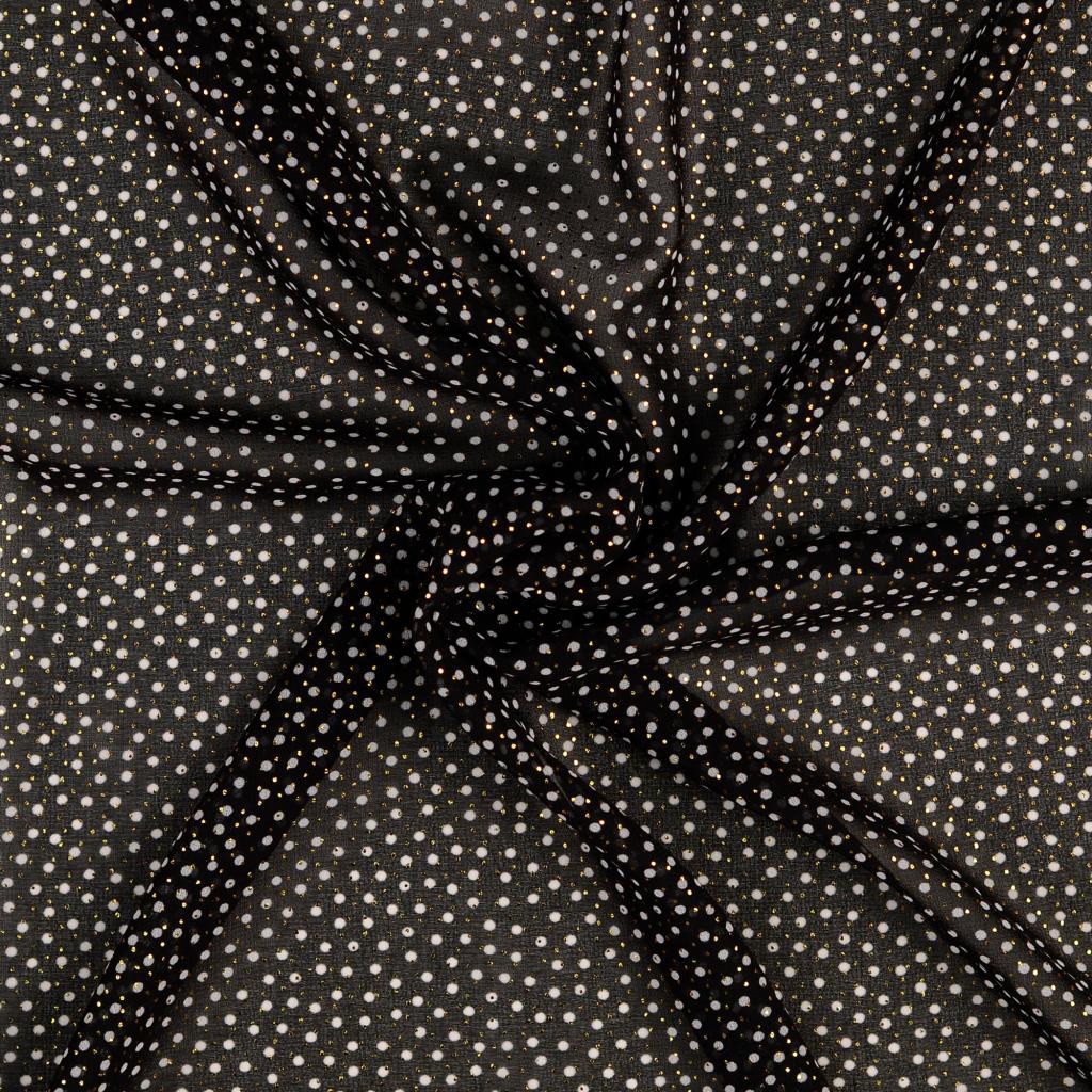 Polyester Spotty Dress Fabric Polka Sparkle Chiffon Twist
