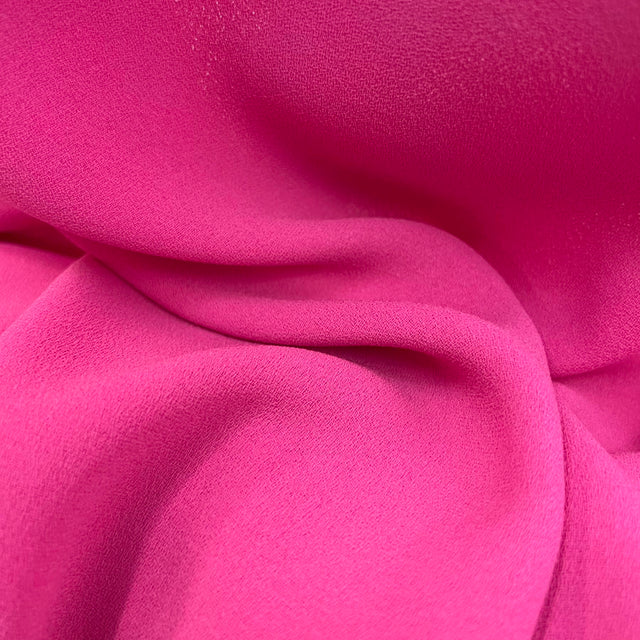 Polyester Triple Crepe Fabric Bubblegum Close Up
