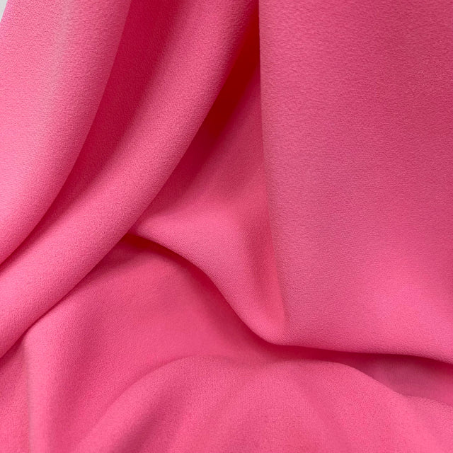 Polyester Triple Crepe Fabric Candy Pink Close Up