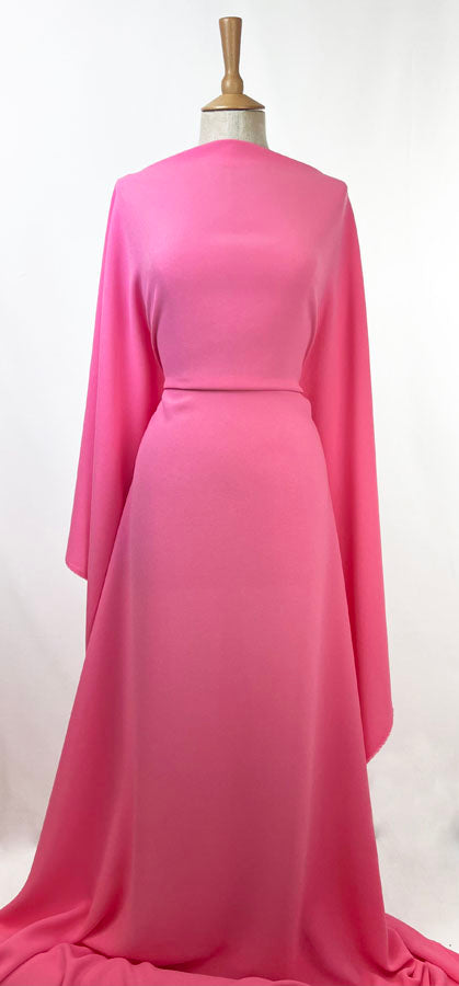 Polyester Triple Crepe Fabric Candy Pink Dress