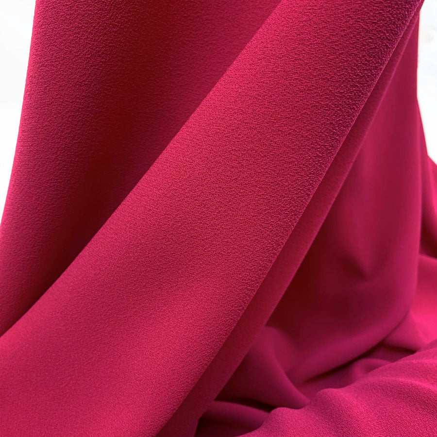 Polyester Triple Crepe Fabric Hot Pink Drape 2