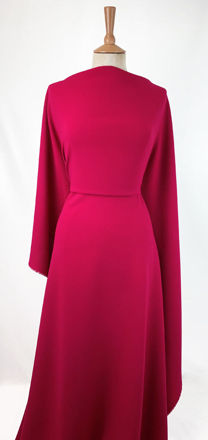 Polyester Triple Crepe Fabric Hot Pink Dress 2