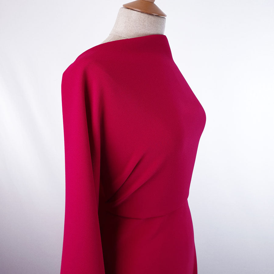 Polyester Triple Crepe Fabric Hot Pink Side