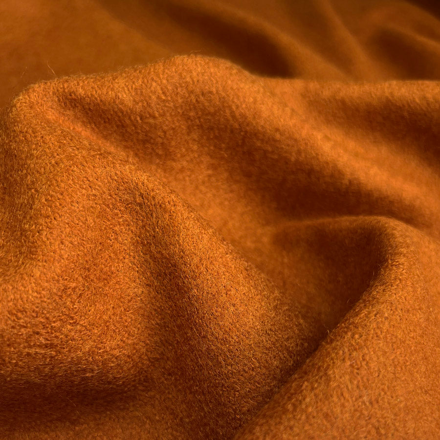 Polyester Wool Blend Coating Fabric  Boiled Wool Terracotta