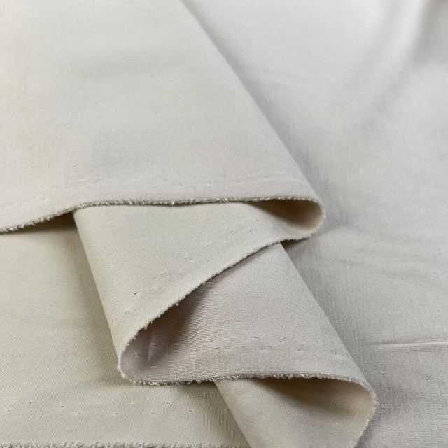 Pontoba Beige Viscose Polyamide Elastane Double Knit Jersey Fabric Fold