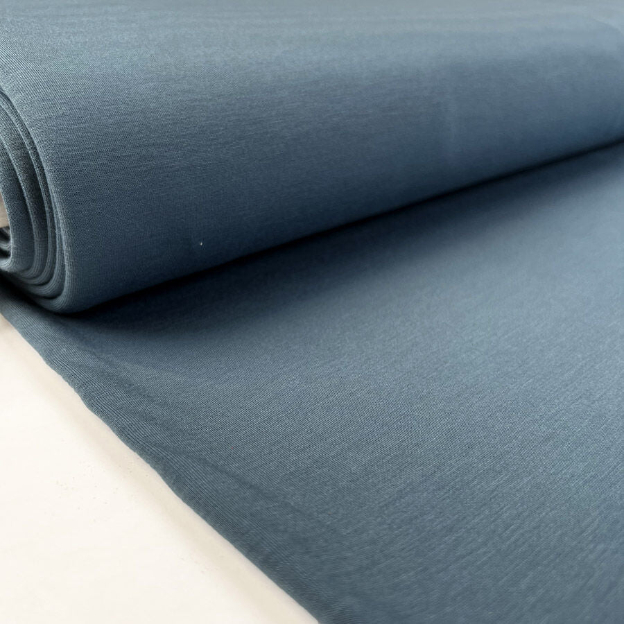 Pontoba Teal Viscose Polyamide Elastane Double Knit Jersey Fabric Bolt
