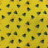 Poplin Print Bee Hive Yellow F