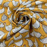 Poplin Print Chicken Mustard Cotton Floral Dress Fabrics Cud