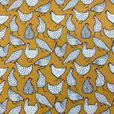 Poplin Print Chicken Mustard Cotton Floral Dress Fabrics S