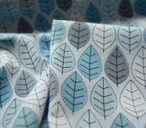 Poplin Print Conran Blue Leaf Print Cu