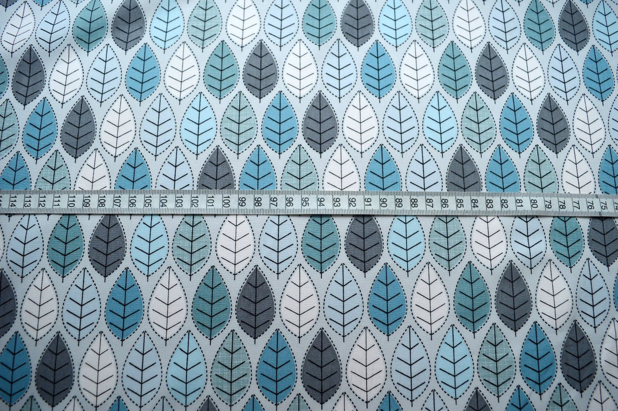 Poplin Print Conran Blue Leaf Print S
